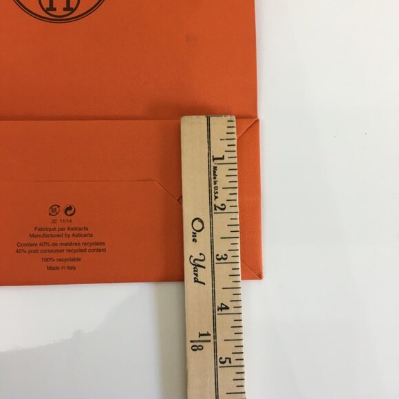 Hermes Shopping Bag 11.25" x 8" x 3.25" Orange Paper Gift Bag Authentic - Picture 14 of 16